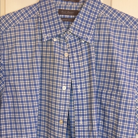 Daniel Cremieux Other - Daniel Cremieux Light Blue and White Plaid Button-Down Shirt short sleeve L